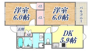 エスポワール野間2の物件間取画像